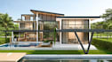 3d old property renovation, farmhouse exterior,tropical villa render, cgi garden