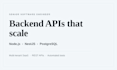 build a scalable nodejs and nestjs backend API