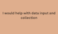 be a data input guide and data collection assitant