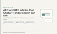 write aeo GEO and llm SEO articles that get cited by chatgpt and ai search