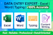 do data entry, excel work, typing and content writing accurately