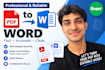 convert PDF to word or excel accurately