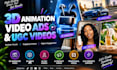 create 3d animation, 3d video ads and engaging ugc videos