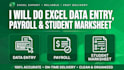 do excel data entry with formulas, excel payroll and automated marksheets