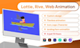 create character mascot rive, lottie animations web and app