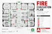 design fire evacuation plan, fire escape plan, emergency exit map, egress plan