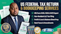 prep federal taxes and create financials