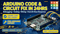 fix arduino code, tinkercad circuit error and proteus simulation