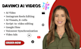 instant video editing davinci and ai tools