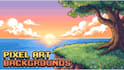 draw pixel art background, parallax scenery, and game assets