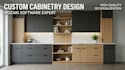 design mozaik cabinet design, 3d render and detailed construction drawings
