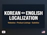 translate and localize korean to english content