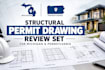 do structural permit drawing review set for michigan and pennysylvania