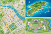 create custom flat vector maps for business, travel and events