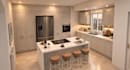 3d design kitchen, cabinet and bathroom interior with render