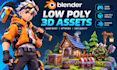 model low poly game ready 3d assets in blender