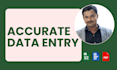 do accurate data entry and PDF to excel word