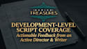 provide script coverage and development notes with studio head insight