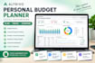 sell you a professional personal budget excel spreadsheet and dashboard