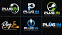 design a professional electrical, power, technology, or electronics plug in logo
