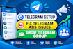 fully setup your telegram channel fix telegram ads issue grow telegram group