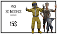 psx style 3d character modeling, texturing animation