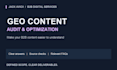 audit and optimize your b2b content for GEO and ai search