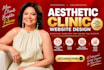 design wordpress aesthetic clinic website, squarespace medspa booking website