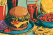 draw a food pop art illustration