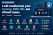 troubleshoot your hosting, dns, SSL and cpanel issues