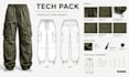 create cargo pants and cargo jogger tech pack for manufacturing
