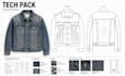 create jacket tech pack with grading and construction details for manufacturing