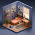 create isometric 3d room renders in blender