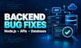 fix nodejs API database and backend bugs fast