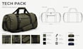 create duffle bag tech pack ready for manufacturing