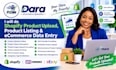 do shopify product upload, product listing and ecommerce data entry