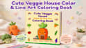 design cute vegetables coloring book for kids