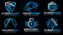 design a professional cybersecurity, technology, digital,  futuristic cyber logo