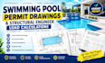 review, draw swimming pool city permit set, structural engineer load calculation