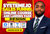 setup systeme io sales funnel, online course and landing page design