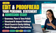 edit and proofread your personal statement or admission essay
