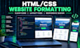 do website formatting and HTML CSS updates