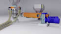 create 3d plastic extrusion machine and manufacturing animation