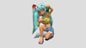 create stylized low poly game character, ps1 ps2 n64 character, retro horror 3d