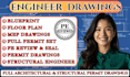 provide full architectural structural permit drawings, city permit engineer seal