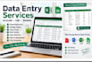 do professional data entry, copy paste, and excel data entry