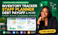 build excel investory tracker management staff planner spreadsheet debt payoff