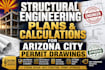 do structural engineering plan and calculation for arizona city permit drawings