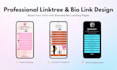design custom linktree and taplink bio link page
