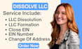 dissolve US llc, amend llc, llc dissolution, dissolve wyoming llc, close ein